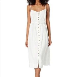 New Madewell Linen Cotton Cami Button Front Midi Dress AO344